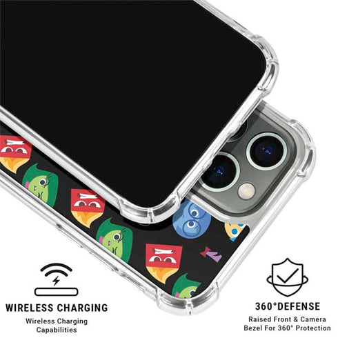 Disney Inside Out Character Pattern iPhone 15 Pro Clear Case